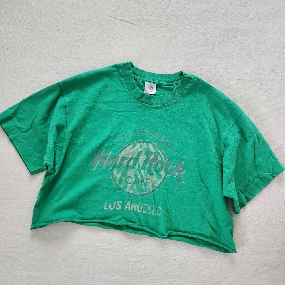 Vintage hardrock cafe single stitch crop top large